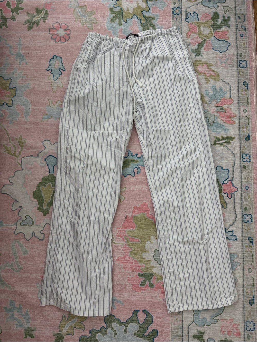 Brandy Melville white striped linen pants